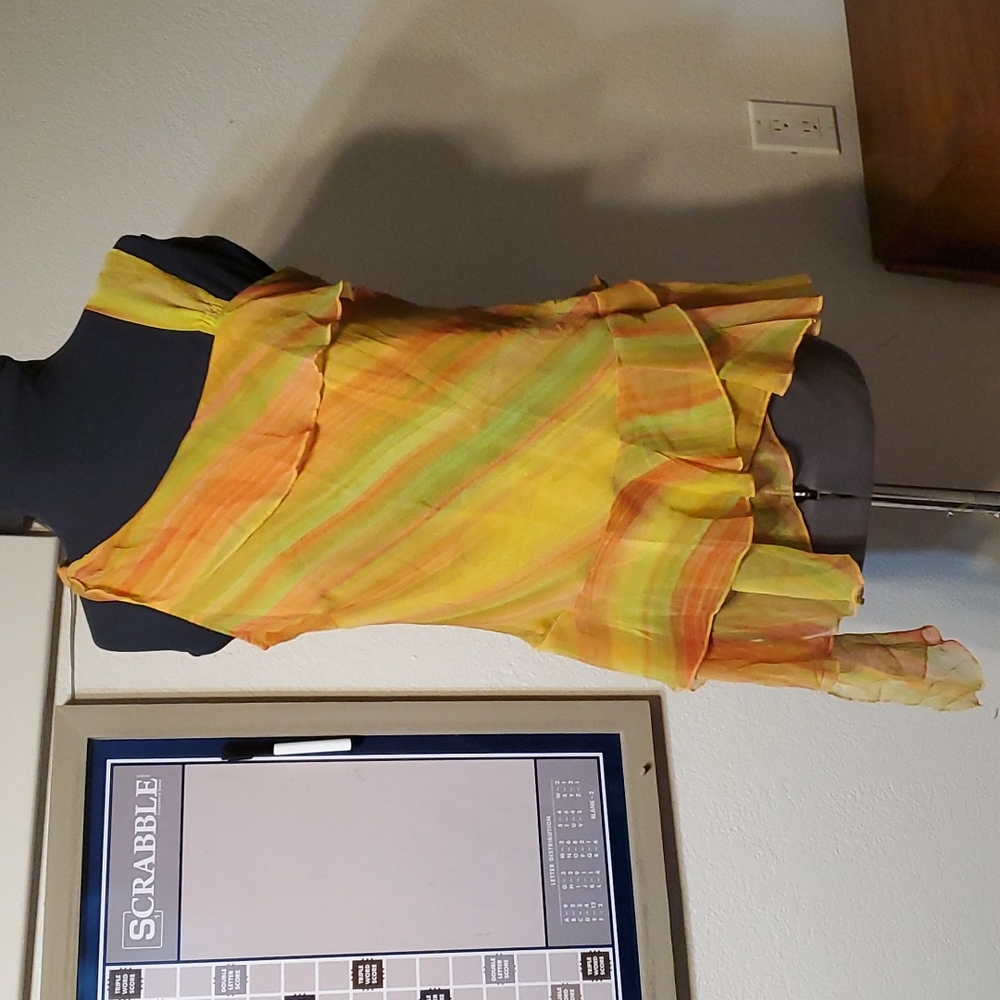 Silk Top in Citrus Colors, Sz M